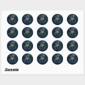 Rustic Midnight Blue Woodland Wedding Ronde Sticker (Vel)
