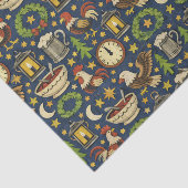 Rustic Midnight Revelry Folk Pattern Tissuepapier (Detail)