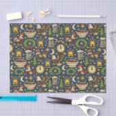 Rustic Midnight Revelry Folk Pattern Tissuepapier (Craft)