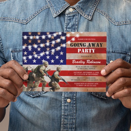 Rustic Militair Afscheidsfeest | Soldaat Kaart