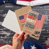 Rustic militaire Amerikaanse vlag vertrek afscheid Kaart