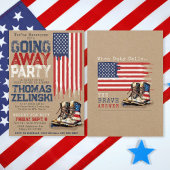 Rustic Military Amerikaanse Vlag Afscheid Afscheid Kaart