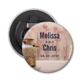 Rustic Milk Can country Wedding Button Flesopener (Voorkant)