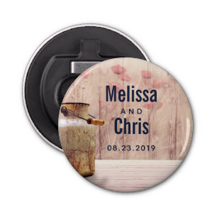 Rustic Milk Can country Wedding Button Flesopener