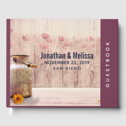 Rustic Milk Can country Wedding Gastenboek (Voorkant)