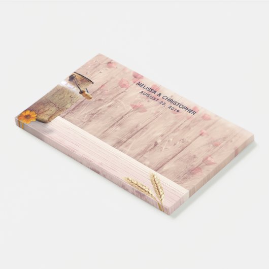 Rustic Milk Can country Wedding Post-it® Notes (Schuin)