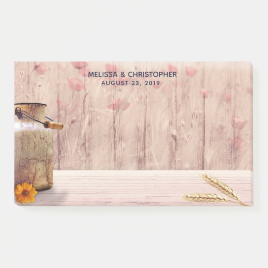 Rustic Milk Can country Wedding Post-it® Notes (Voorkant)