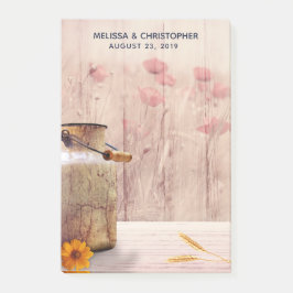 Rustic Milk Can country Wedding Post-it® Notes