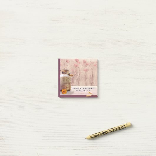 Rustic Milk Can country Wedding Post-it® Notes (Op bureau)