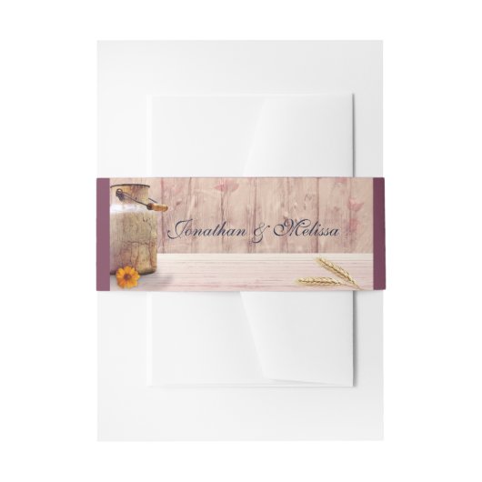 Rustic Milk Can country Wedding Uitnodigingen Wikkel (Voorkant Voorbeeld)