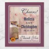 Rustic Milk kan een landhuwelijk sluiten Dank je w Wijn Etiket (Enkel label)