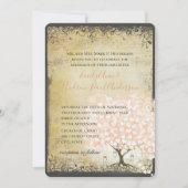 Rustic Millennial Roze Hart Blad Boom Bruiloft Kaart (Voorkant)