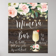 Rustic Mimosa Bar Weddenschap zwart Roze