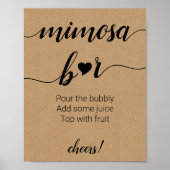 Rustic Mimosa Bar Wedding Poster (Voorkant)