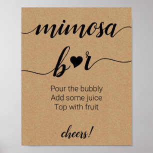 Rustic Mimosa Bar Wedding Poster