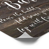 Rustic Mimosa Bar Wedding Sign Burgundy Pink Poster (Hoek)