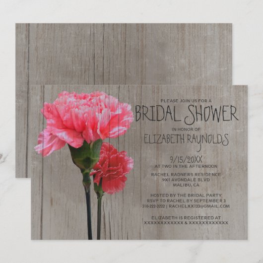 Rustic mini-anjer Bridal Shower-uitnodigingen Kaart (Voorkant / Achterkant)