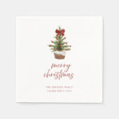 Rustic Mini Christmas Tree Holiday Party Napkins Servet (Voorkant)