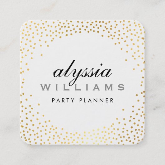RUSTIC MINI CONFETTI schattig luxe halo gouden fol Vierkante Visitekaartje (Voorkant)