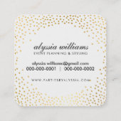 RUSTIC MINI CONFETTI schattig luxe halo gouden fol Vierkante Visitekaartje (Achterkant)
