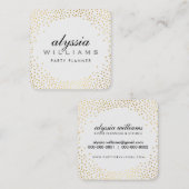 RUSTIC MINI CONFETTI schattig luxe halo gouden fol Vierkante Visitekaartje (Voorkant / Achterkant)