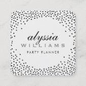 RUSTIC MINI CONFETTI schattig luxe halo zwart wit Vierkante Visitekaartje (Voorkant)