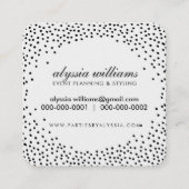RUSTIC MINI CONFETTI schattig luxe halo zwart wit Vierkante Visitekaartje (Achterkant)