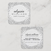 RUSTIC MINI CONFETTI schattig luxe halo zwart wit Vierkante Visitekaartje (Voorkant / Achterkant)