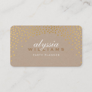 RUSTIC MINI CONFETTI schattig trendy gouden folie  Visitekaartje