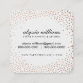 RUSTIC MINI CONFETTI schattige luxe koperen folie  Vierkante Visitekaartje (Achterkant)