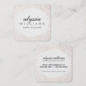 RUSTIC MINI CONFETTI schattige luxe koperen folie  Vierkante Visitekaartje (Voorkant / Achterkant)
