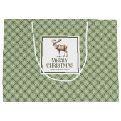 Rustic Minimal Christmas Gift Bag Earthy Neutrals Groot Cadeauzakje (Achterkant)