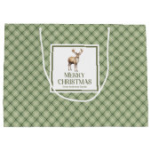 Rustic Minimal Christmas Gift Bag Earthy Neutrals Groot Cadeauzakje (Achterkant)