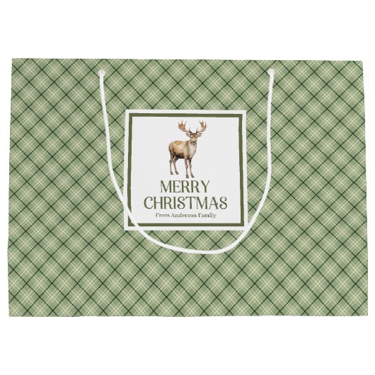 Rustic Minimal Christmas Gift Bag Earthy Neutrals Groot Cadeauzakje (Achterkant)