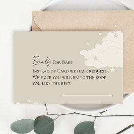 Rustic Minimal Cloud Book voor baby Request Informatiekaartje