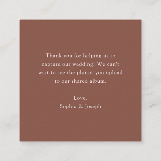 Rustic Minimal Hoefijzer | QR Code Deel de Liefde Informatiekaartje (Achterkant)