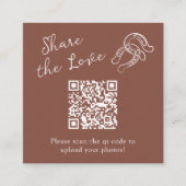 Rustic Minimal Hoefijzer | QR Code Deel de Liefde Informatiekaartje (Voorkant)