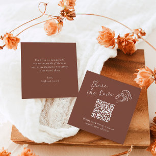 Rustic Minimal Hoefijzer QR Code Deel de Liefde Informatiekaartje