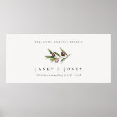 Rustic Minimal Olive Branch Fauna Business Poster (Voorkant)