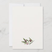 Rustic Minimal Olive Branch Foliage Wedding Photo Bedankkaart (Achterkant)