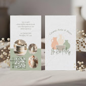 Rustic Minimal Pottery Photo Collage Business Card Visitekaartje