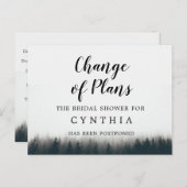 Rustic Minimalis Pine Trees Woodland Postponed Briefkaart (Voorkant / Achterkant)