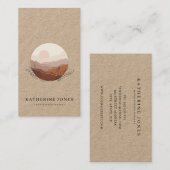 Rustic Minimalist Boho Kraft Visitekaartje (Voorkant / Achterkant)