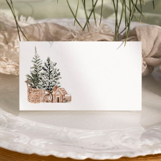 Rustic Minimalist Christmas Trees Plaatskaartje