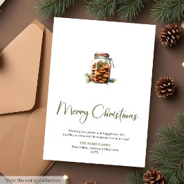 Rustic Minimalist Cookie Jar Christmas Card Feestdagenkaart