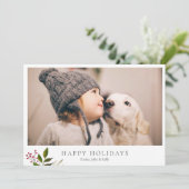Rustic Minimalist Holiday-fotokaart Feestdagenkaart (Staand voorkant)