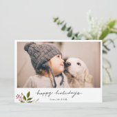 Rustic Minimalist Holiday-fotokaart Feestdagenkaart (Staand voorkant)