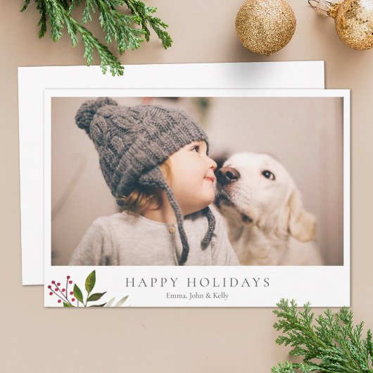 Rustic Minimalist Holiday-fotokaart Feestdagenkaart