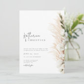 Rustic Minimalist Modern Photo Wedding Invitation Kaart (Staand voorkant)