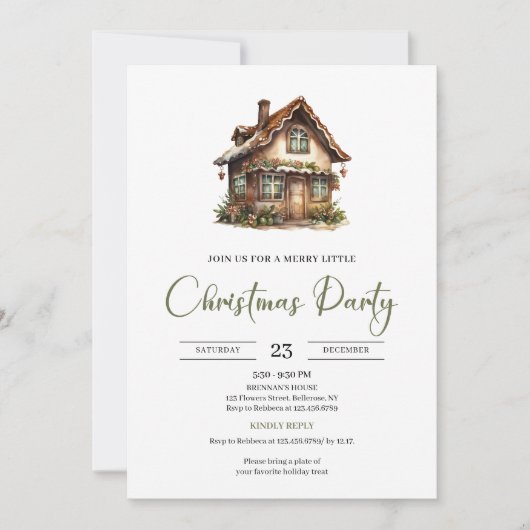 Rustic Minimalist Neutral Earthy Cozy Xmas Party  Kaart (Voorkant)